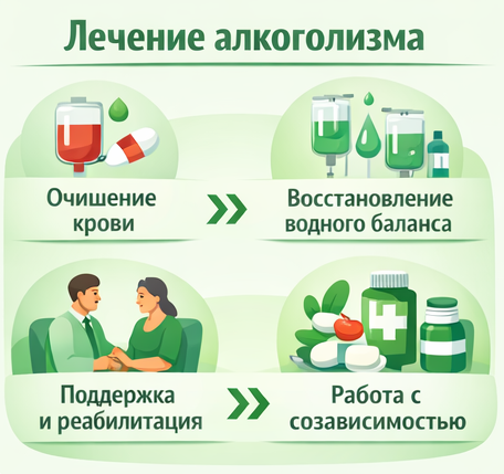 лечение алкоголизма в Ворсме этапы